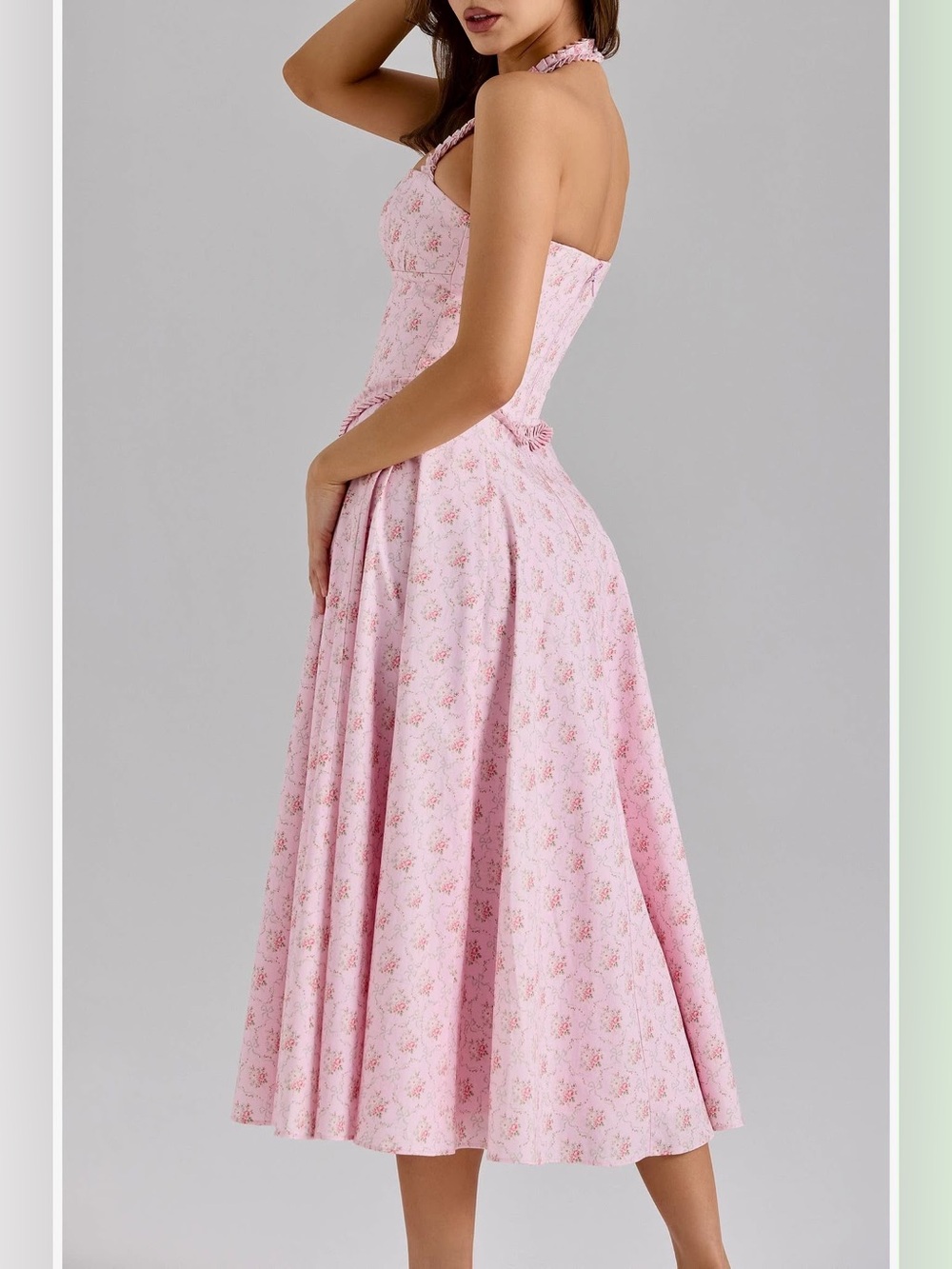 House of CB Georgie Pink Halter Midi Dress XS Bigger Cup D-E - Picture 3 of 9